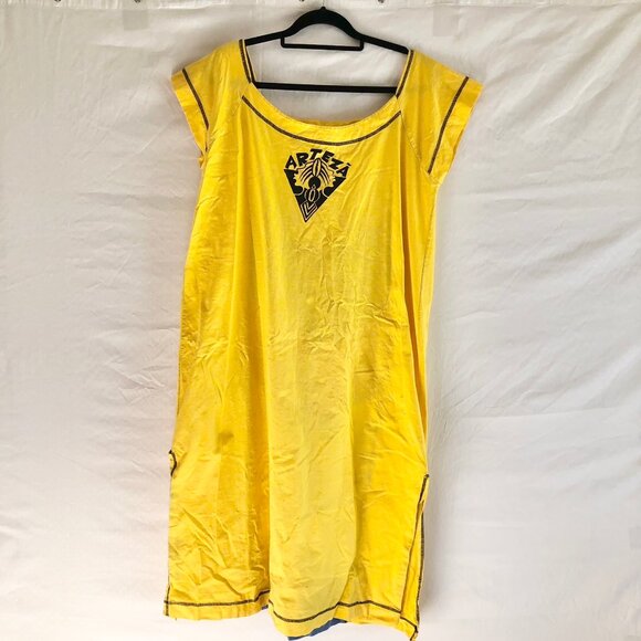 Chevron Stripe Midi Dress Muu Muu Yellow - Picture 2 of 6